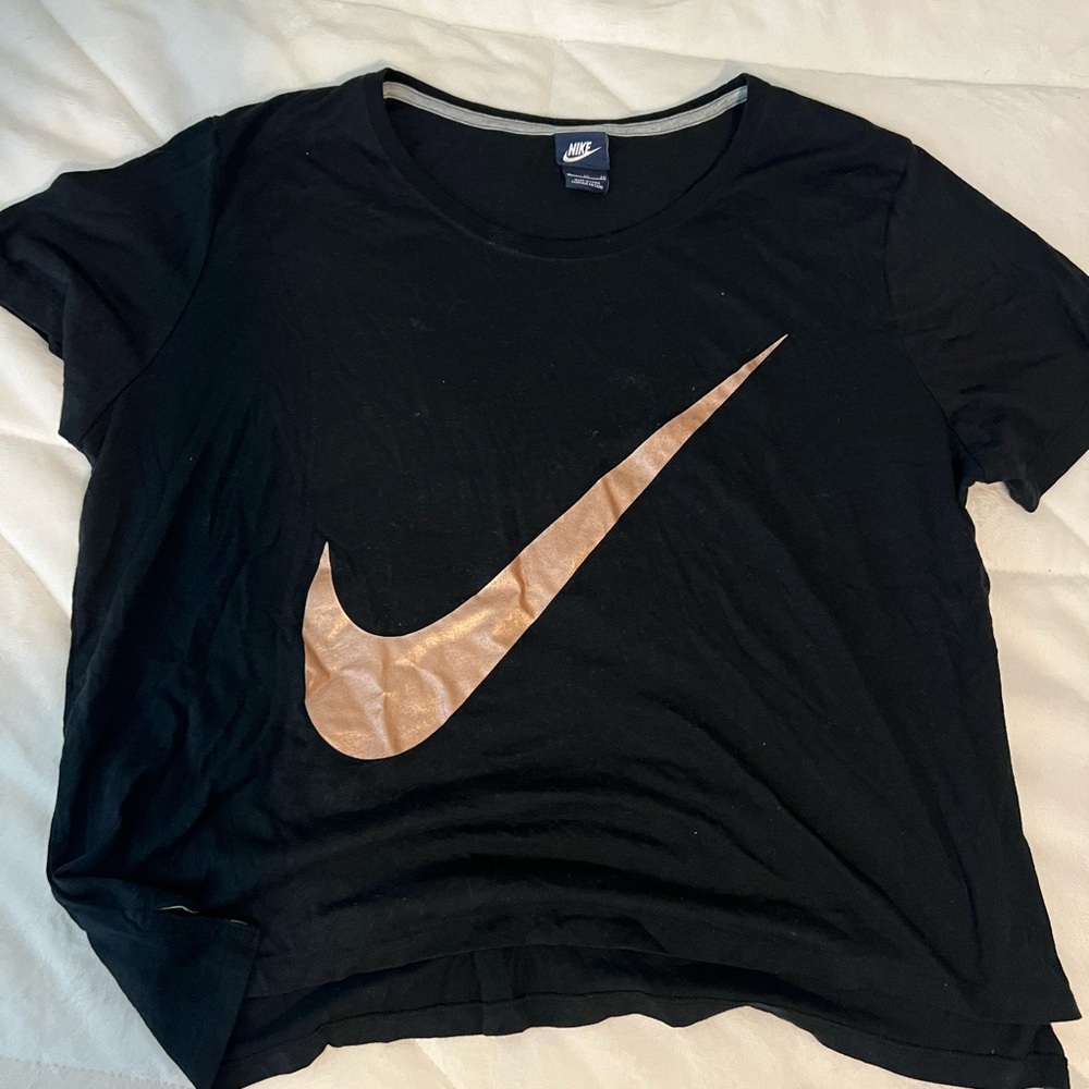 Nike Black T-Shirt with rose gold check